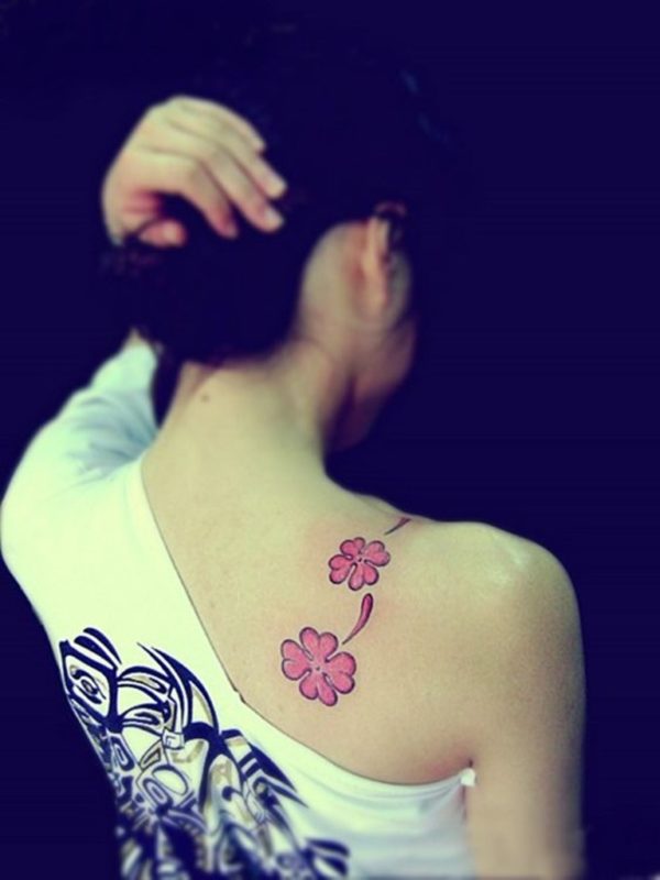 Flower Tattoo On Girl Shoulder