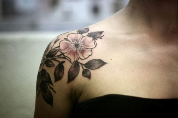 Flower Vintage Shoulder Tattoo