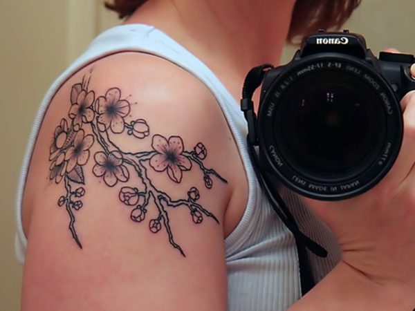 Flower With Camera Tattoo