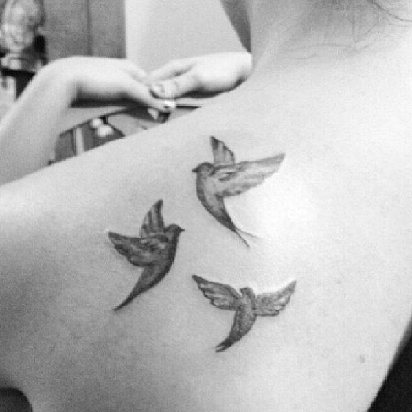 Flying Dove Shoulder Tattoo