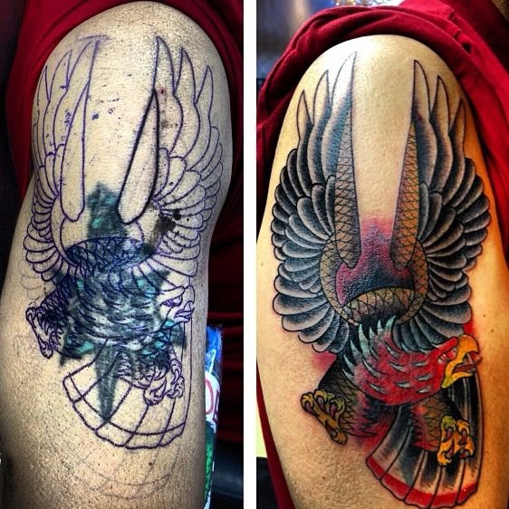 Flying Eagle Cover Tattoo