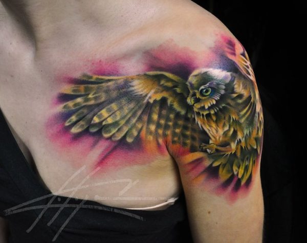 Flying Eagle Shoulder Tattoo