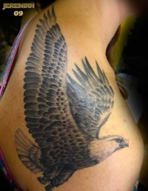 Flying Eagle Tattoo For Shoulder