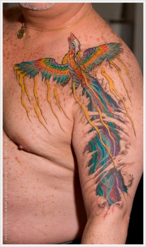 Flying Phoenix Tattoo Design