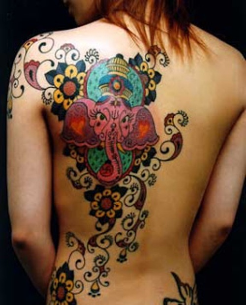 Ganesh Ji Tattoo On Back Shoulder