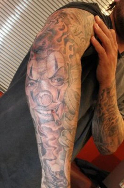 Gangster Sleeve Shoulder Tattoo