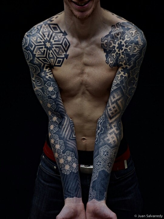 Geometric Full Sleeves Tattoo Design