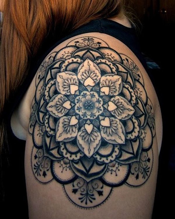 Geometric Flower Tattoo-