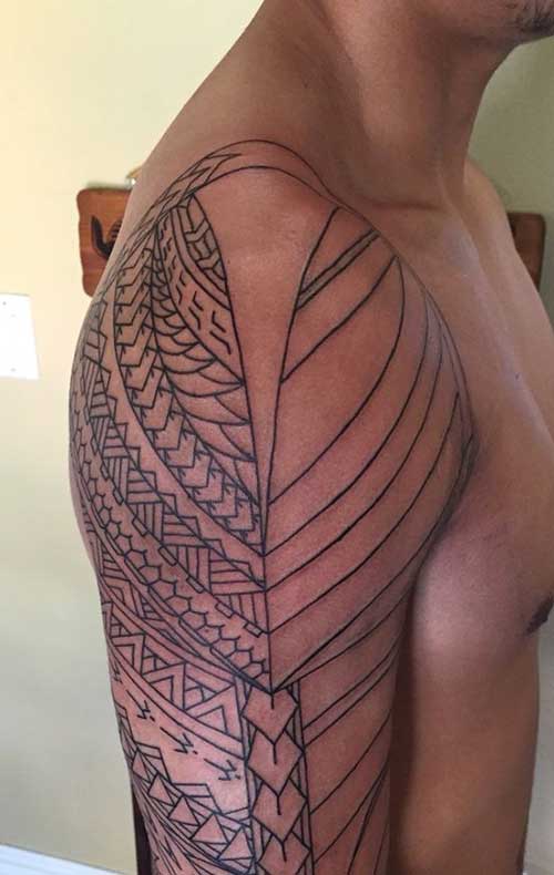 Geometric Polynesian Shoulder Tattoo