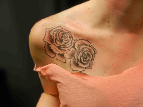 Girl Tattoo Flowers On Girl