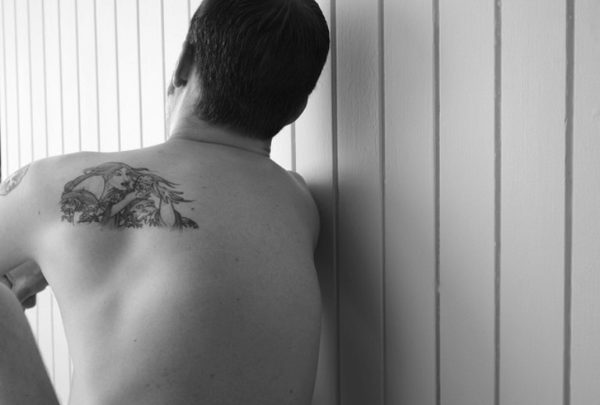 Girl Tattoo On Back Shoulder