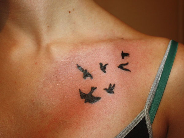 Graceful Bird Tattoo On Shoulder