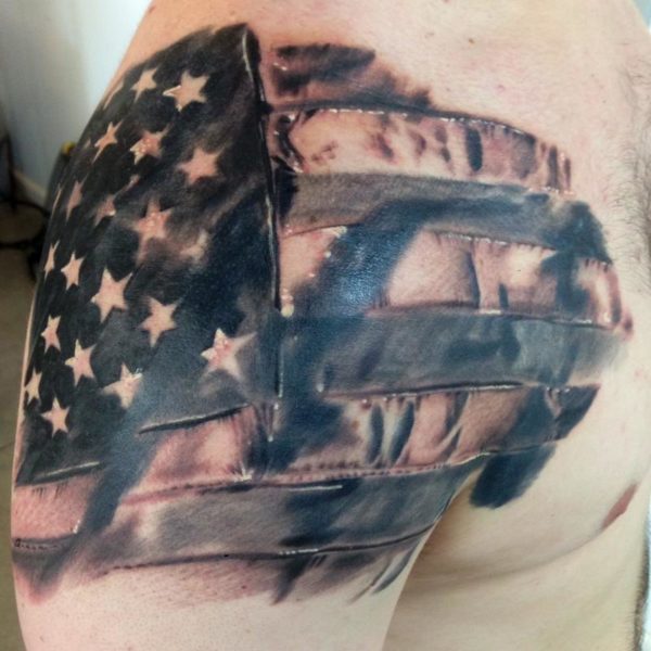 Grey And Black American Tattoo