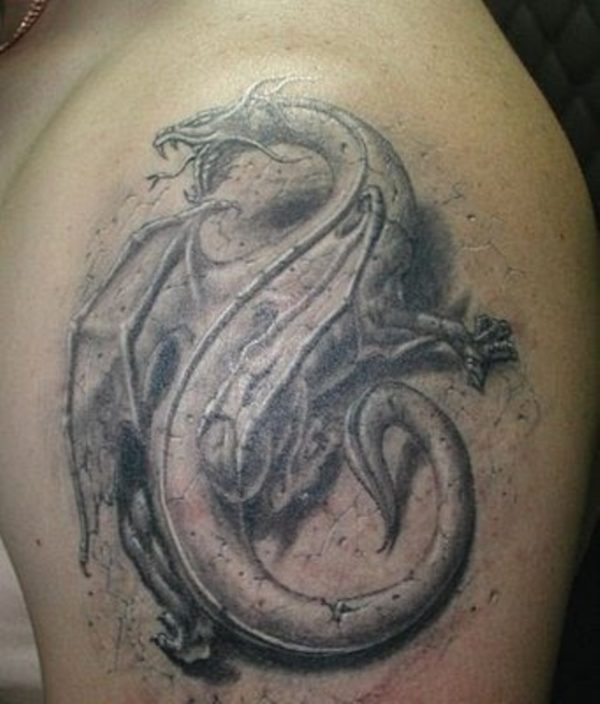 Grey Dragon Tattoo