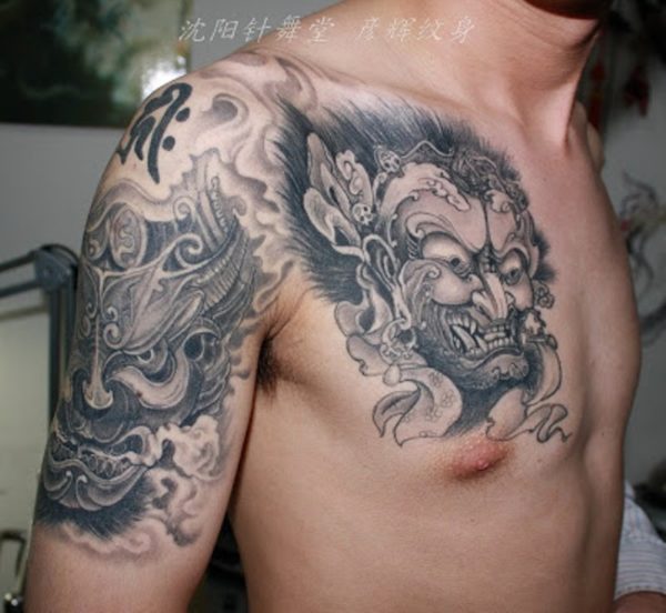 Grey Dragon Tattoo