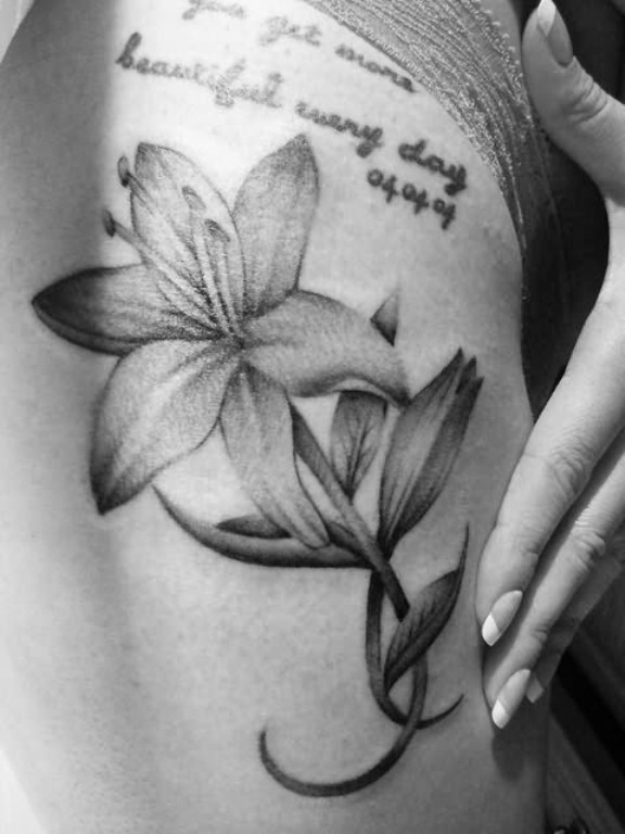 Grey Lily Tattoo Design