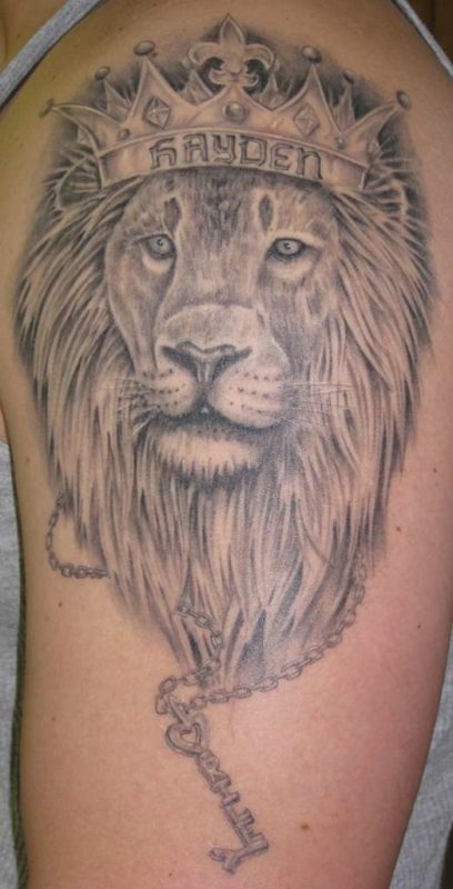 Grey Lion Tattoo