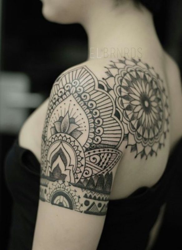 Grey Mandala Tattoo