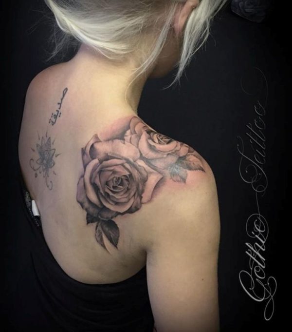 Grey Rose Tattoo