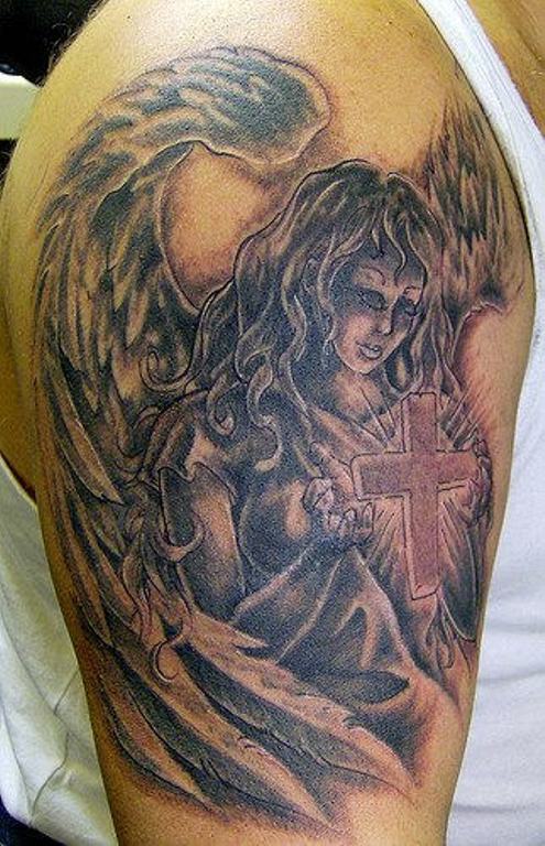 Guardian Angel Shoulder Tattoo