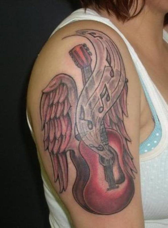 Guitar Wings Tattoo