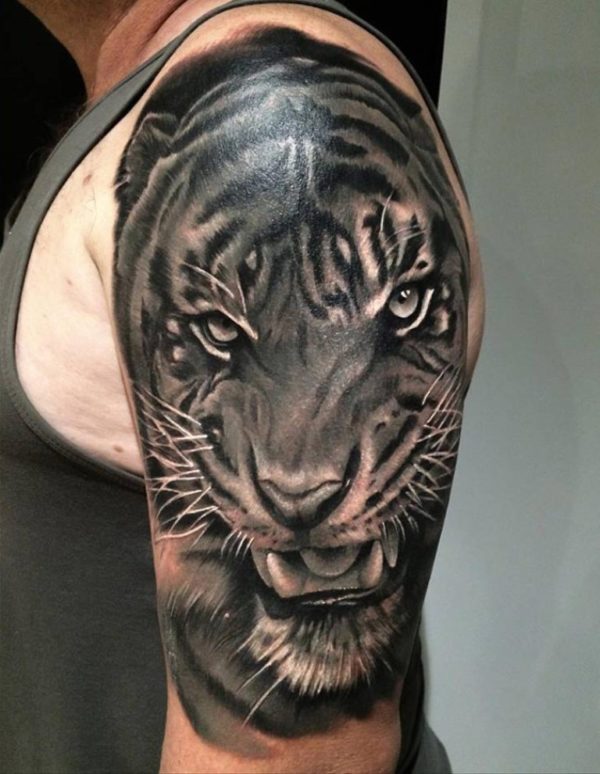 Half Sleeve Tiger Tattoo