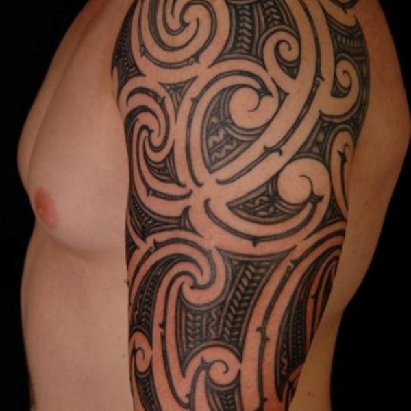 Half Sleeves Maori Tattoo Design