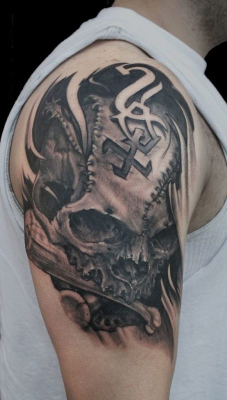 Half Sleeves Skull Designer Tattoo
