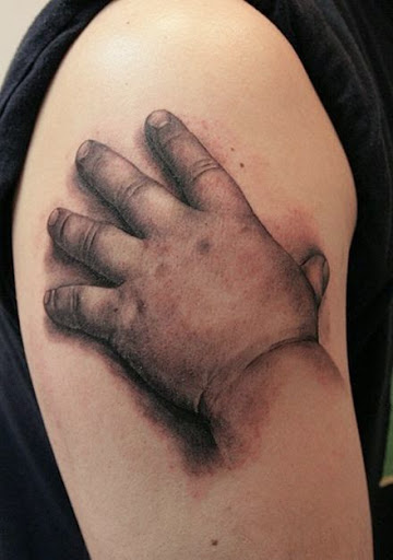Hand Tattoo On Shoulder
