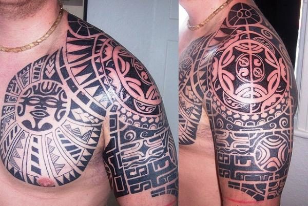 Hawaiian Tattoo On Left Shoulder