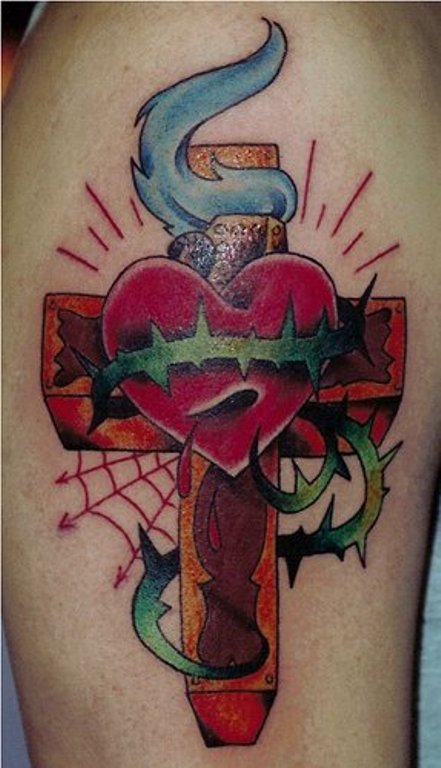 Heart Crucifix Tattoo