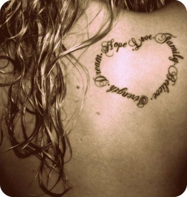 Heart Lettering Tattoo