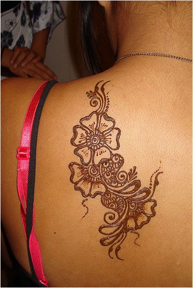 Henna Tattoo On Left Shoulder