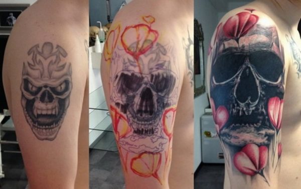 Horror Skull Cover Up Tattoo