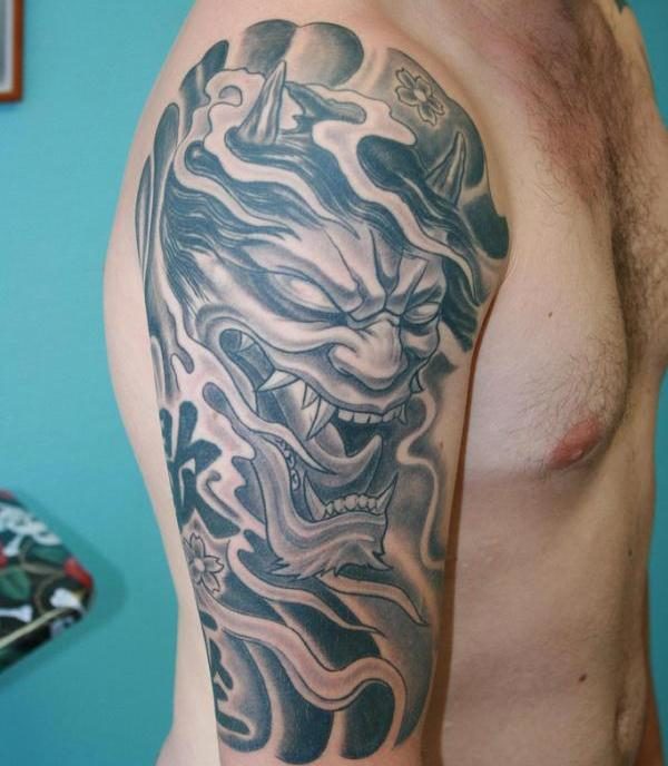 Horror Sleeve Shoulder Tattoo
