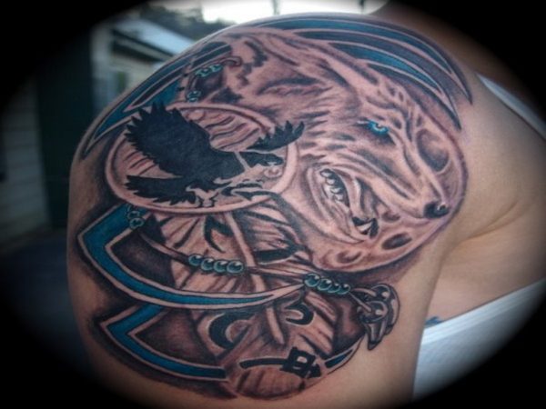 Hunting Wolf Tattoo