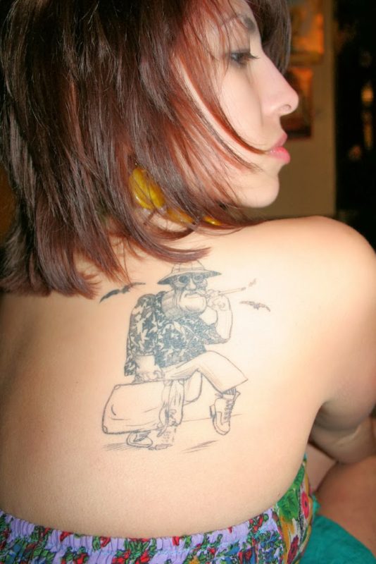 Hunter Tattoo On Back Shoulder