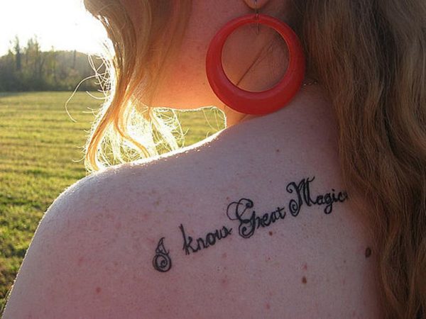 I Knows Great Magic Lettering Tattoo