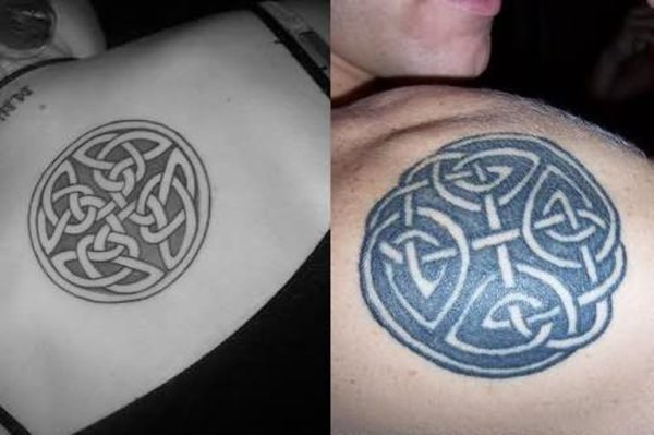 Impressive Celtic Knot Tattoo On Shoulder