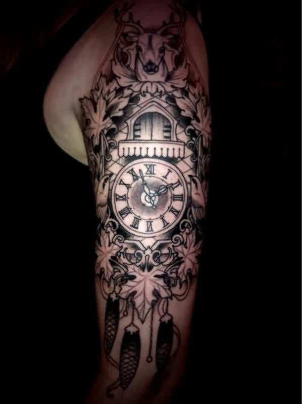 Impressive Clock Tattoo Design