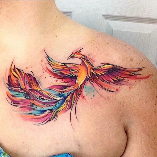 Impressive Phoenix Shoulder Tattoo Design
