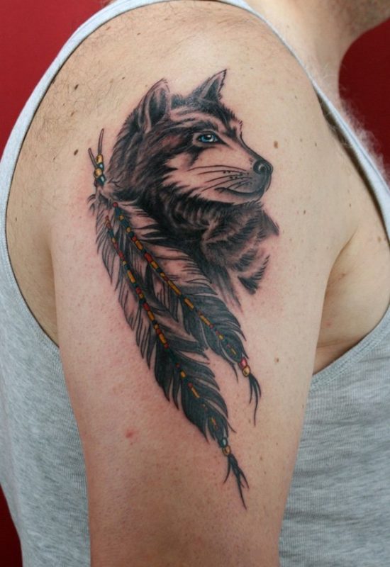 Indian Style Wolf Tattoo