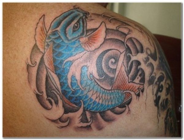 Japanese Tattoo In Fish Pattern