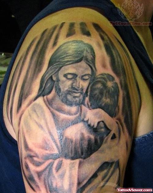 Jesus Christ And Son Tattoo
