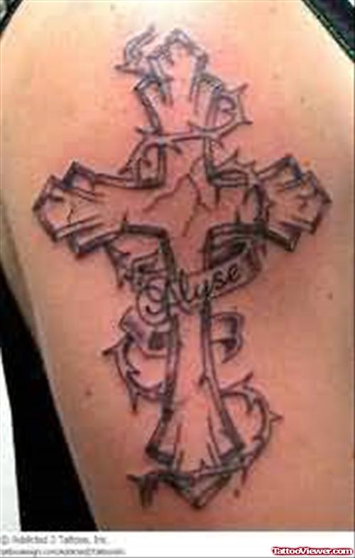 Jesus Christ Cross Sign Tattoo