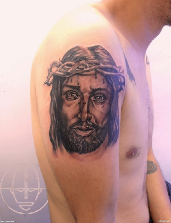Jesus Painful Face Tattoo