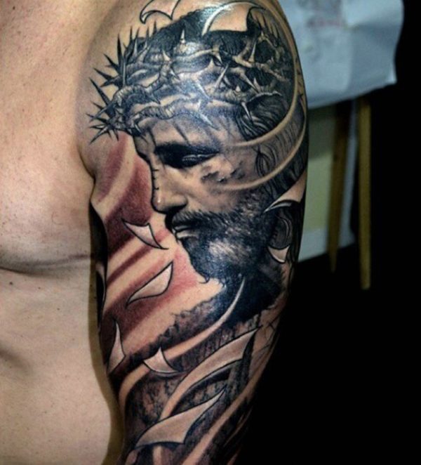 Jesus Shoulder Tattoo