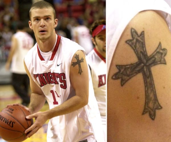 Justin Timber lake Cross Tattoo