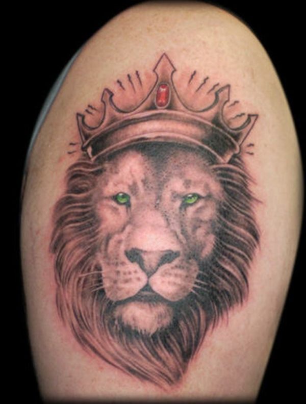 King Lion Shoulder Tattoo-
