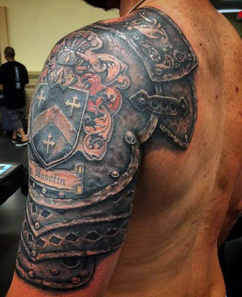 Knight Armour Shoulder Tattoo